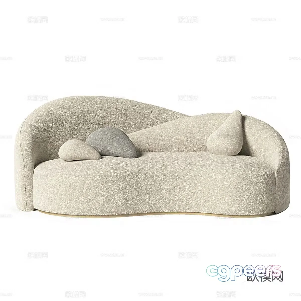 Modern minimalist curved sofa 3d model