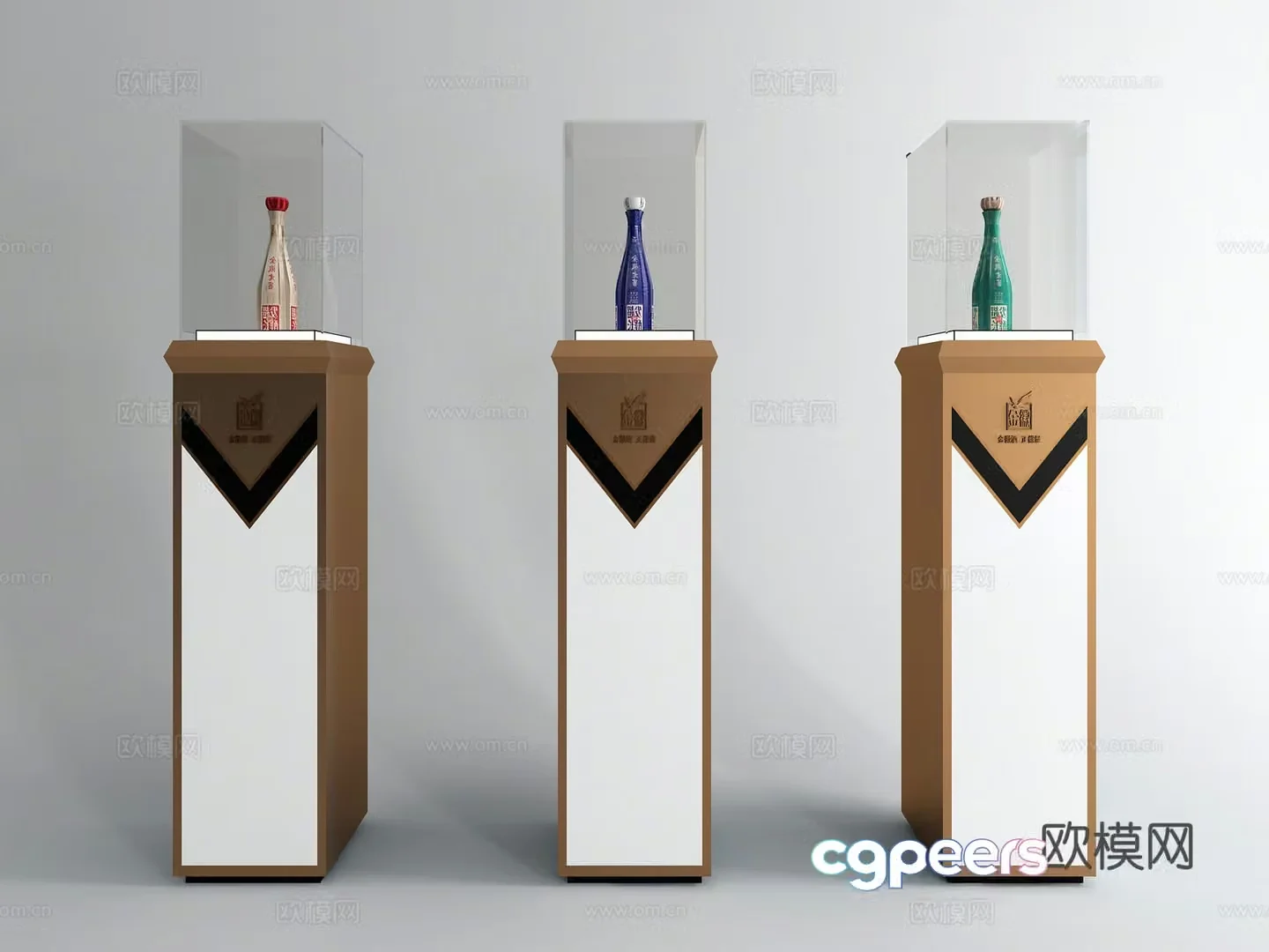 Modern wine booth showcase 3d model