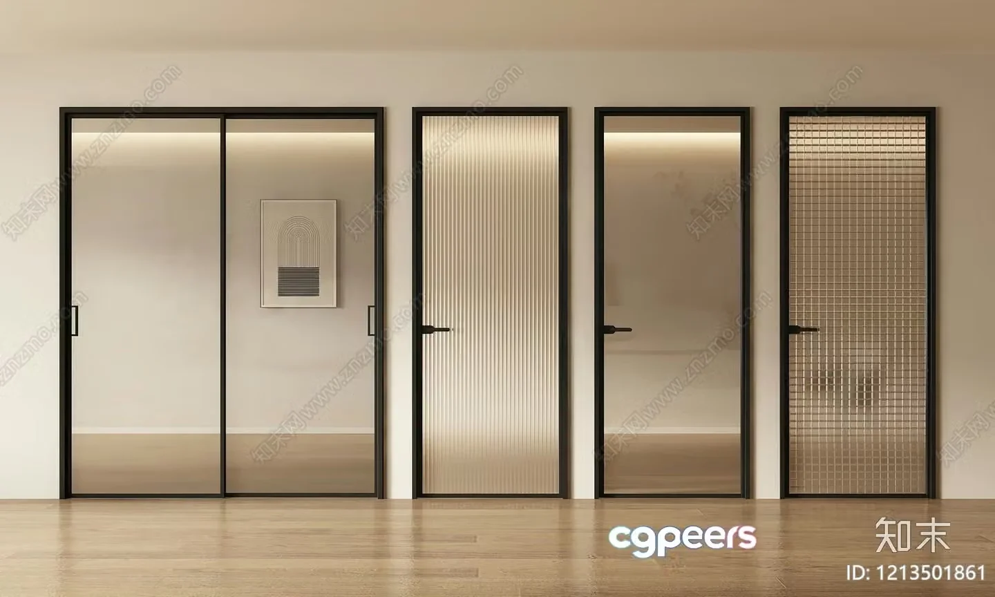 Modern Interior Doors 3D Model – 6581 – VRAY Render