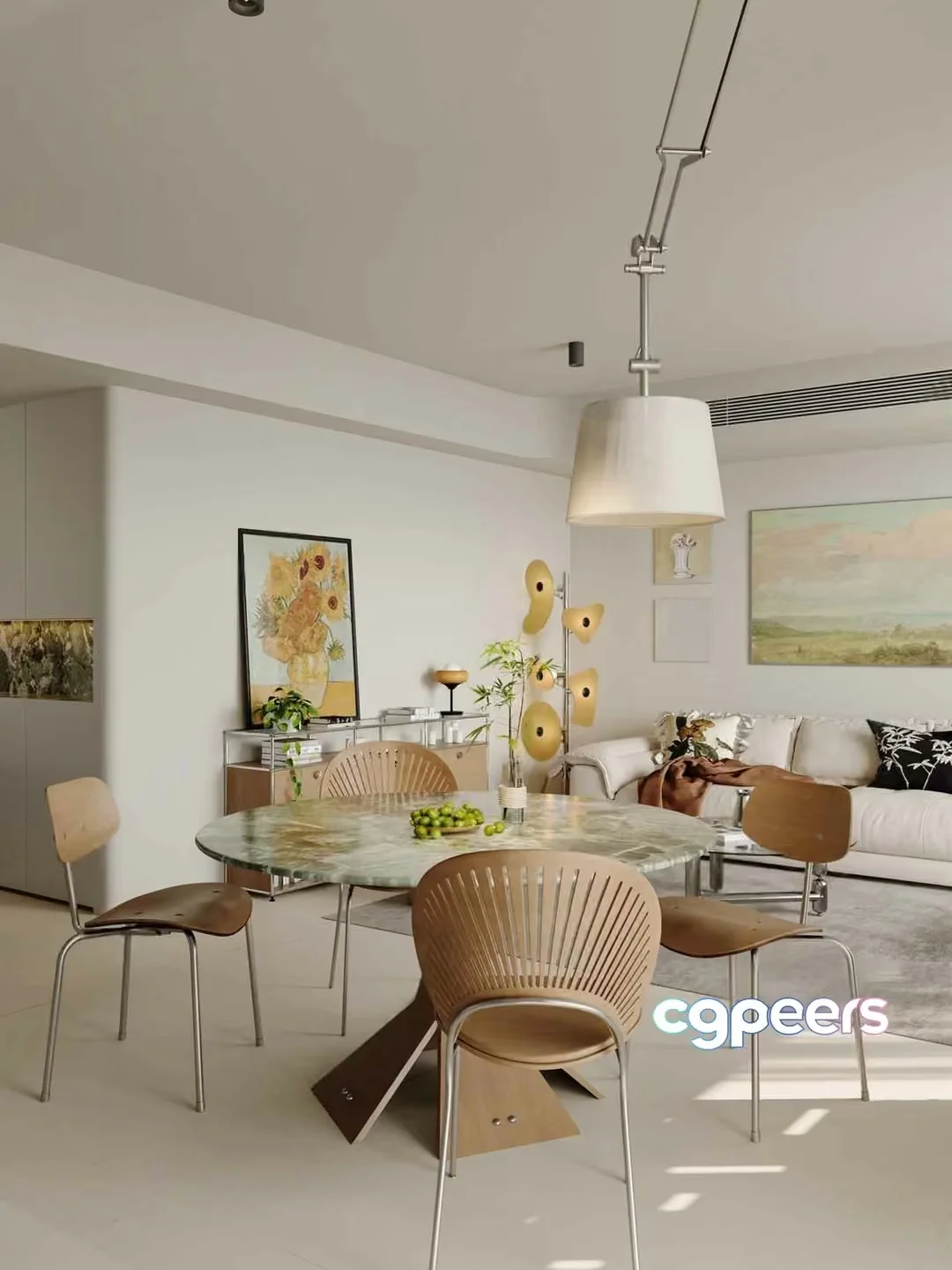 Modern Dining Room 3D Model – 21783 – VRAY Render