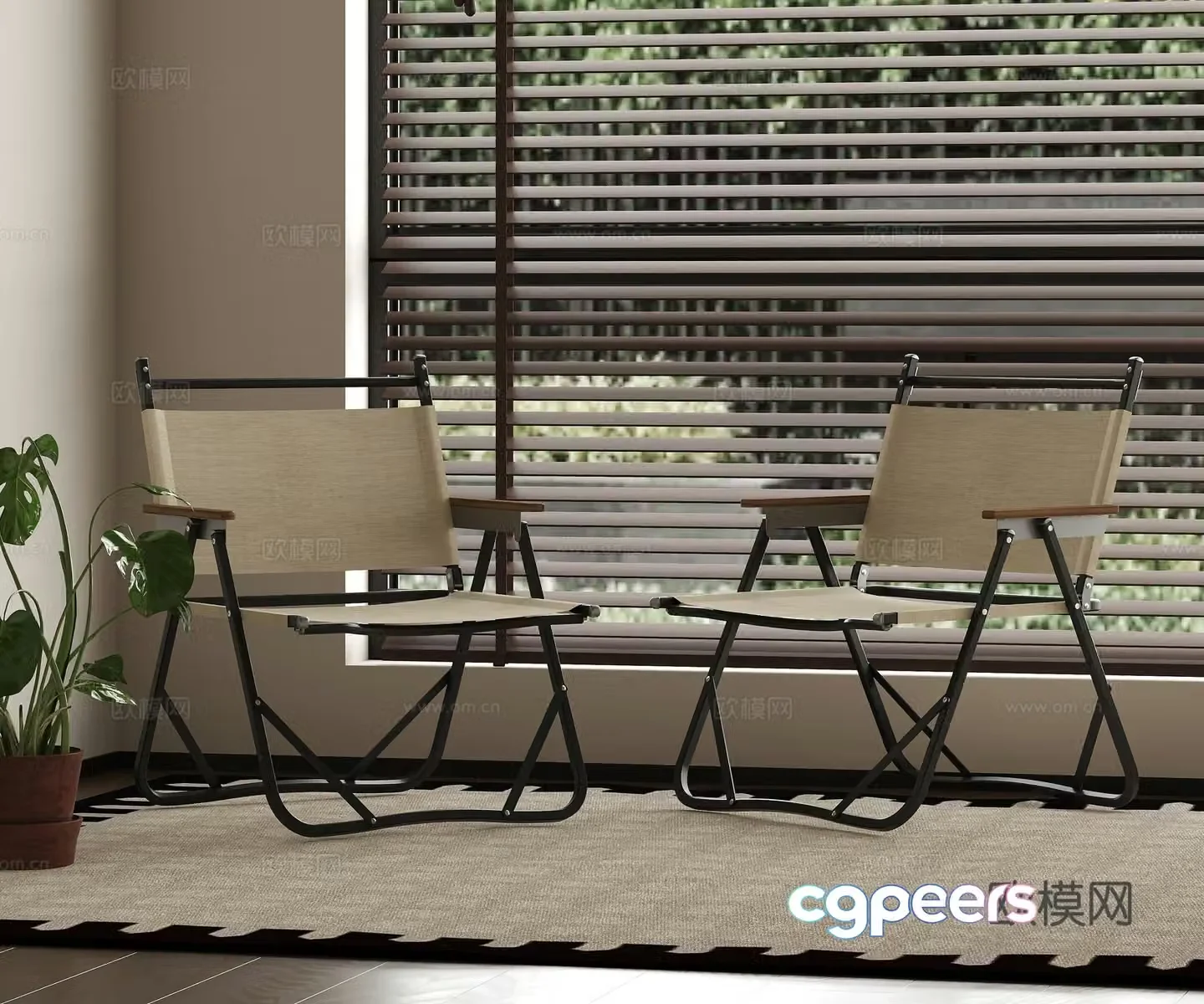 Modern leisure chair rattan chair stainless steel chair 3d model