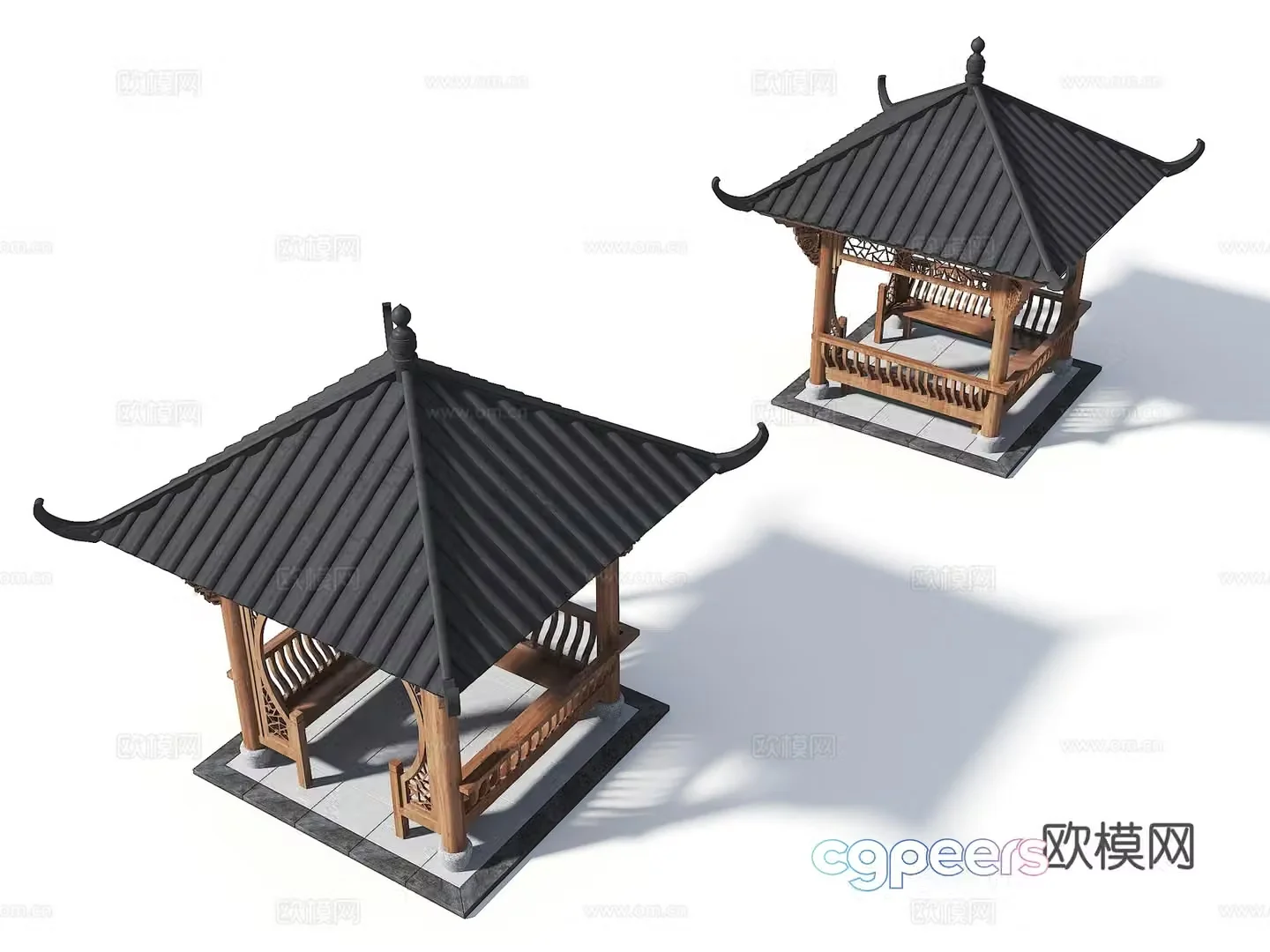 Chinese-style pavilion landscape pavilion ancient building pavilion four-corner pavilion rest pavilion 3D model
