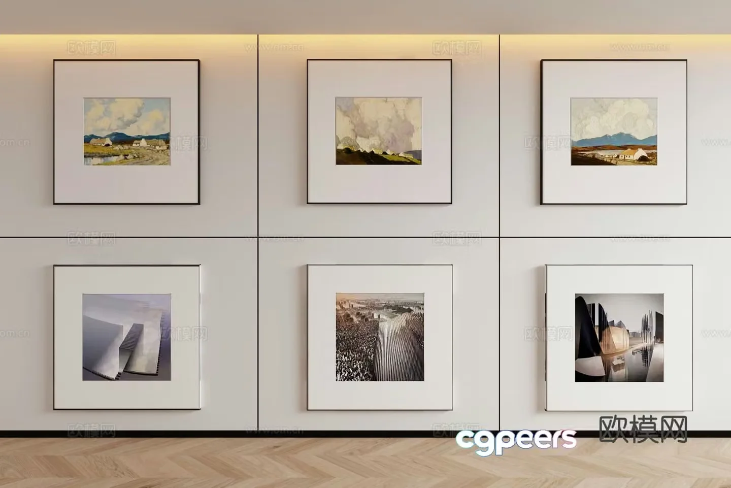 Modern decorative painting art hanging photo wall 3D model