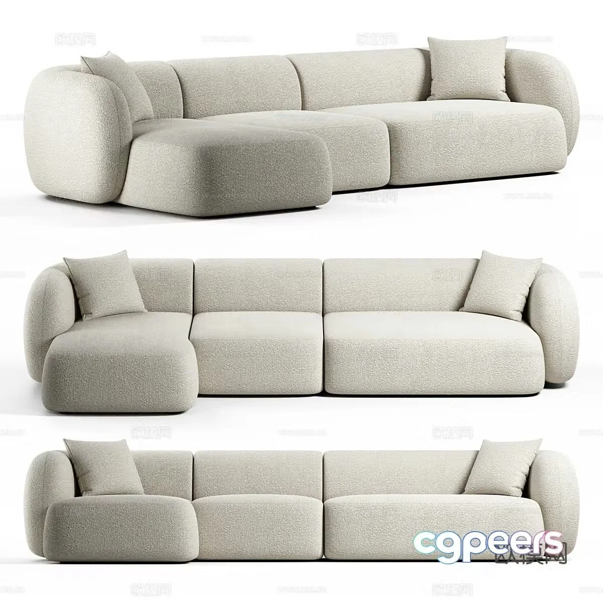 Modern Italian Martina multiplayer sofa 3d model