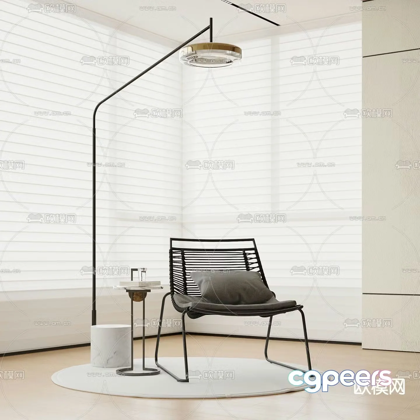 Modern chair leisure chair rope chair 3d model