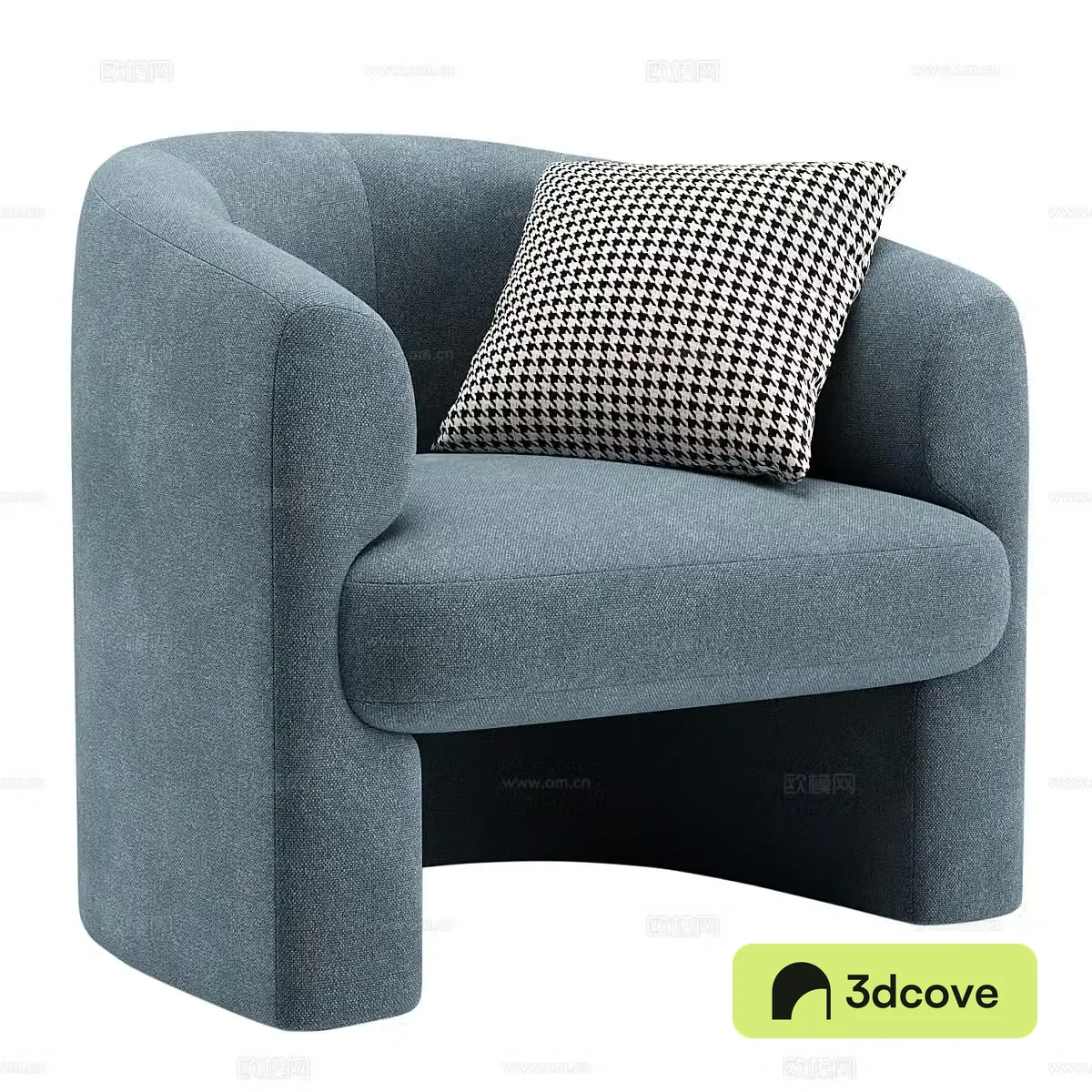 New Chinese style blue fabric casual sofa