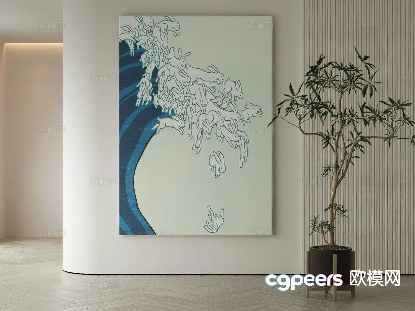 Modern decorative painting 3d model