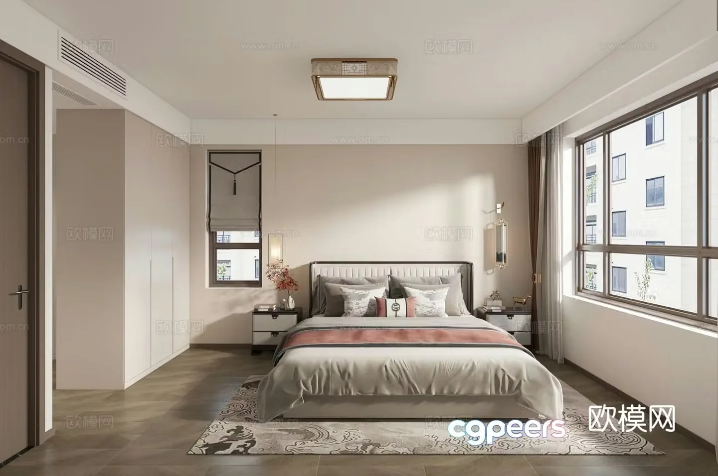 New Chinese style bedroom master bedroom 3d model