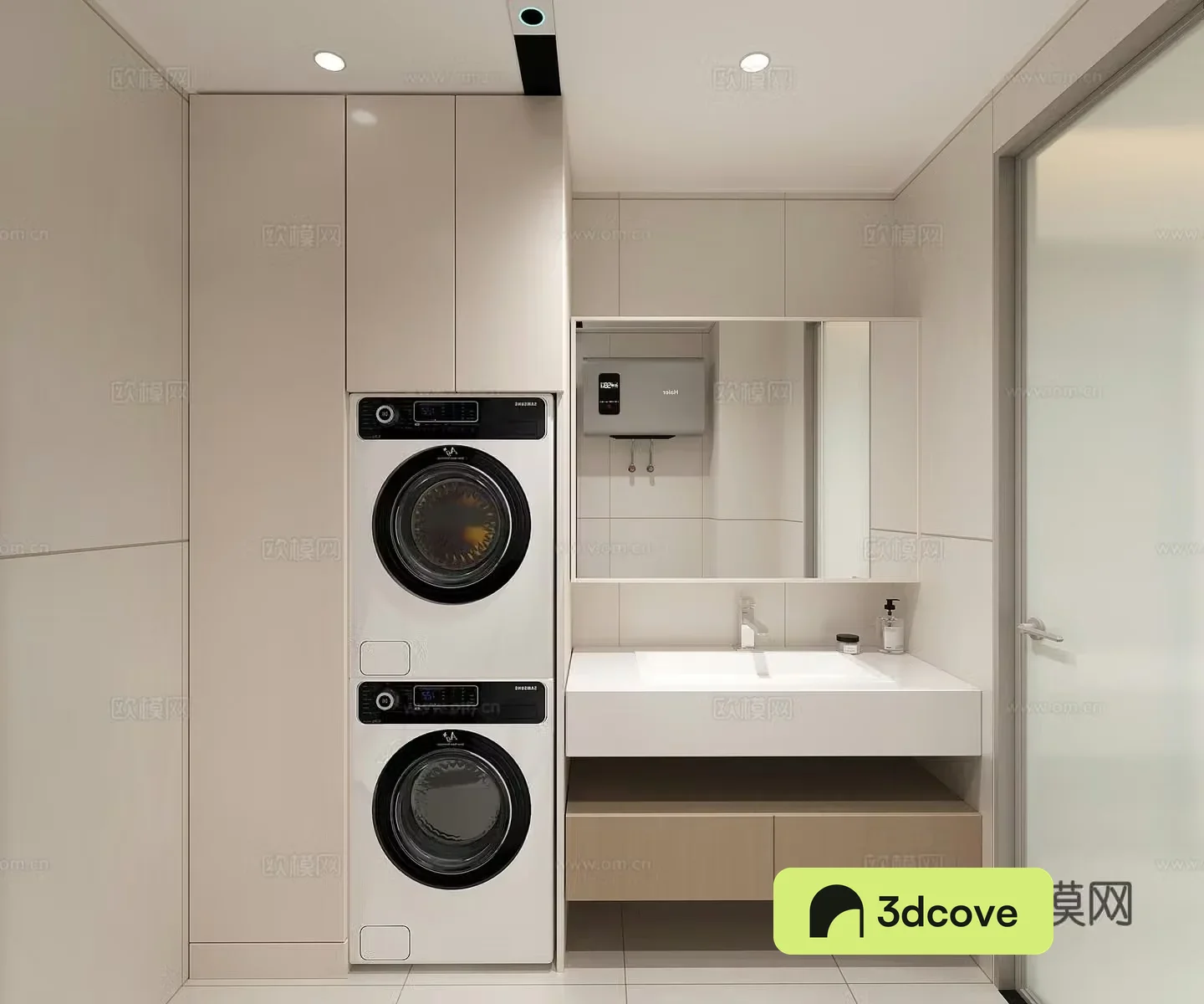 Creamy style bathroom
