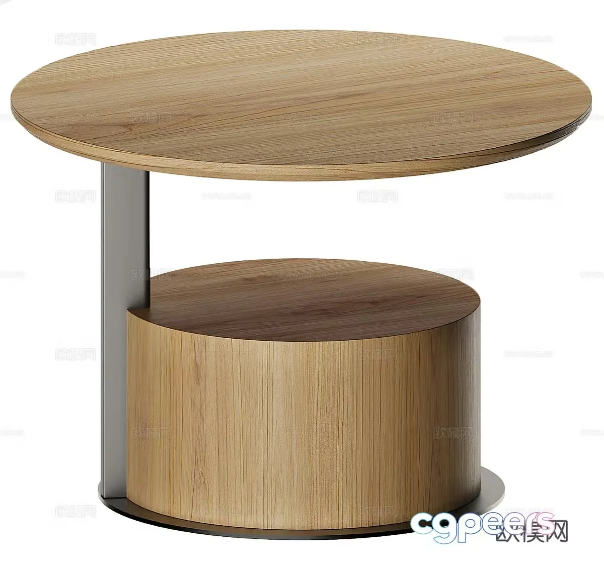 Log wood side round side round side sofa side bedside side wooden side artistic side 3D model