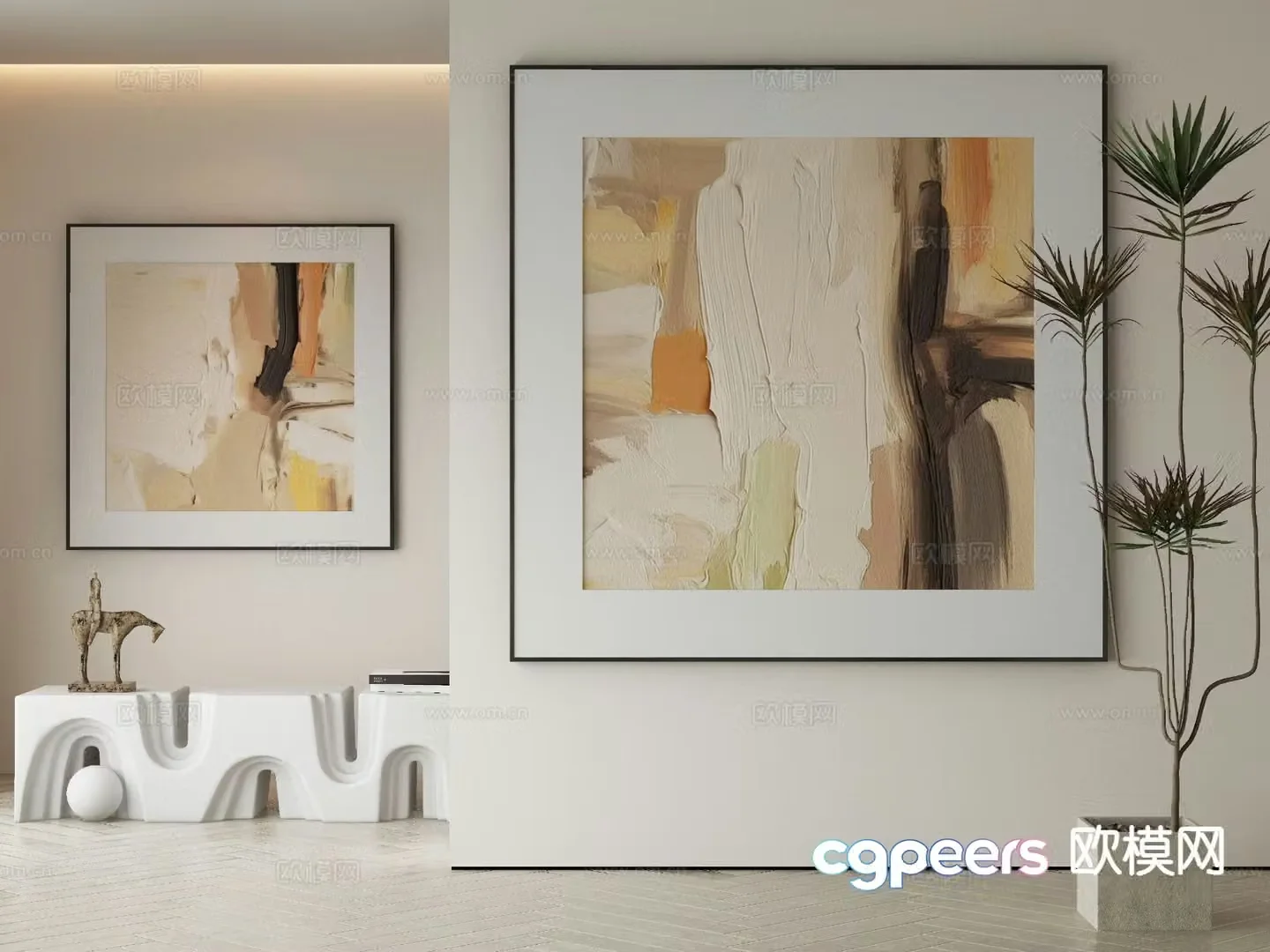 Wabi-sabi art painting texture painting decorative painting 3d model