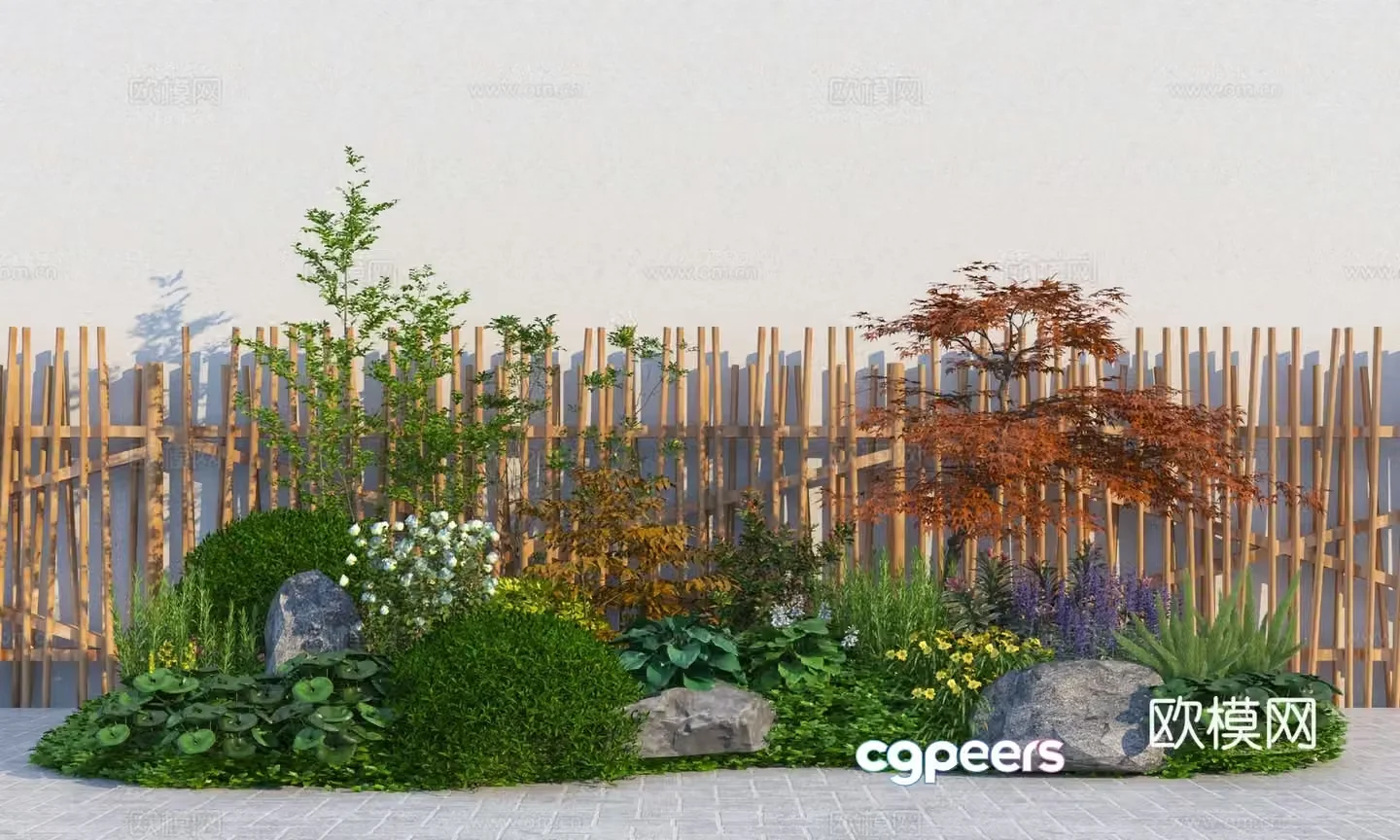 Modern plant combination 3D model