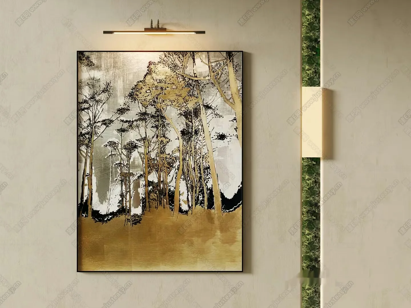 Gold Light Fixture 3D Model – 6178 – VRAY Render