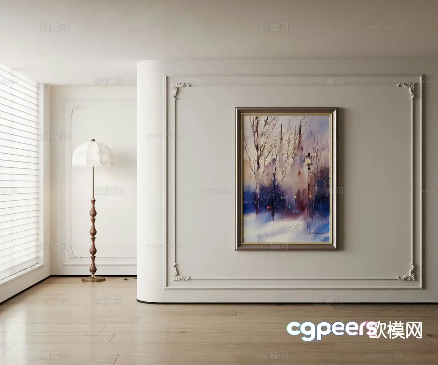 American oil painting landscape painting decorative painting 3d model
