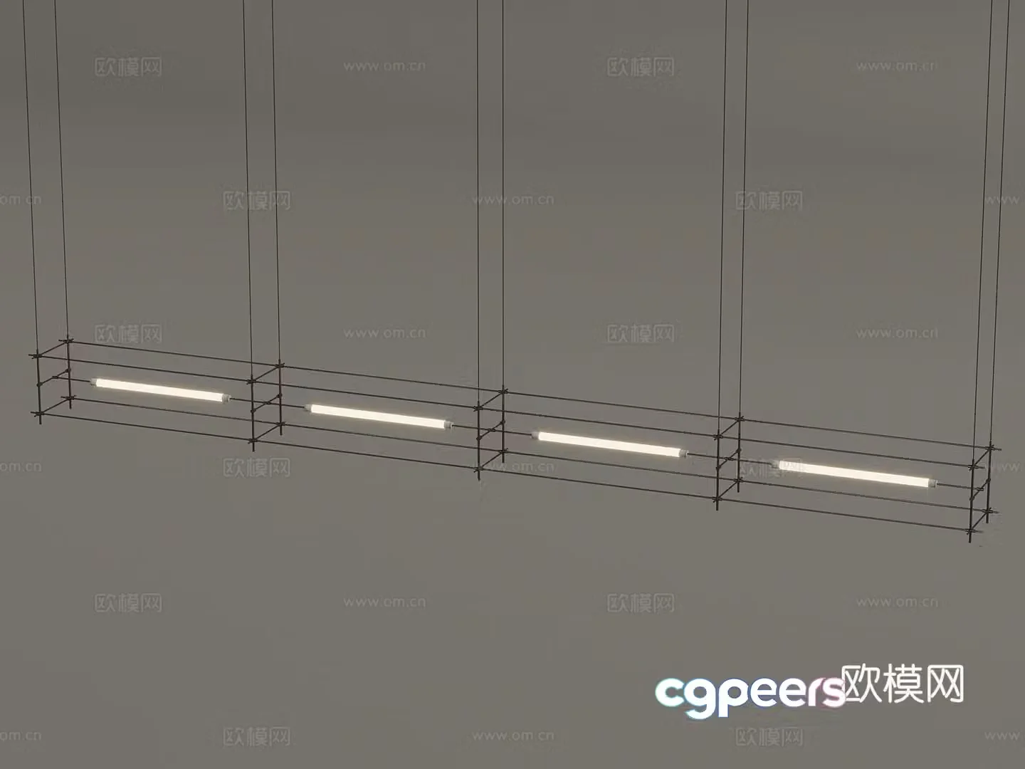 Modern long chandelier Mastoon lamp 3d model