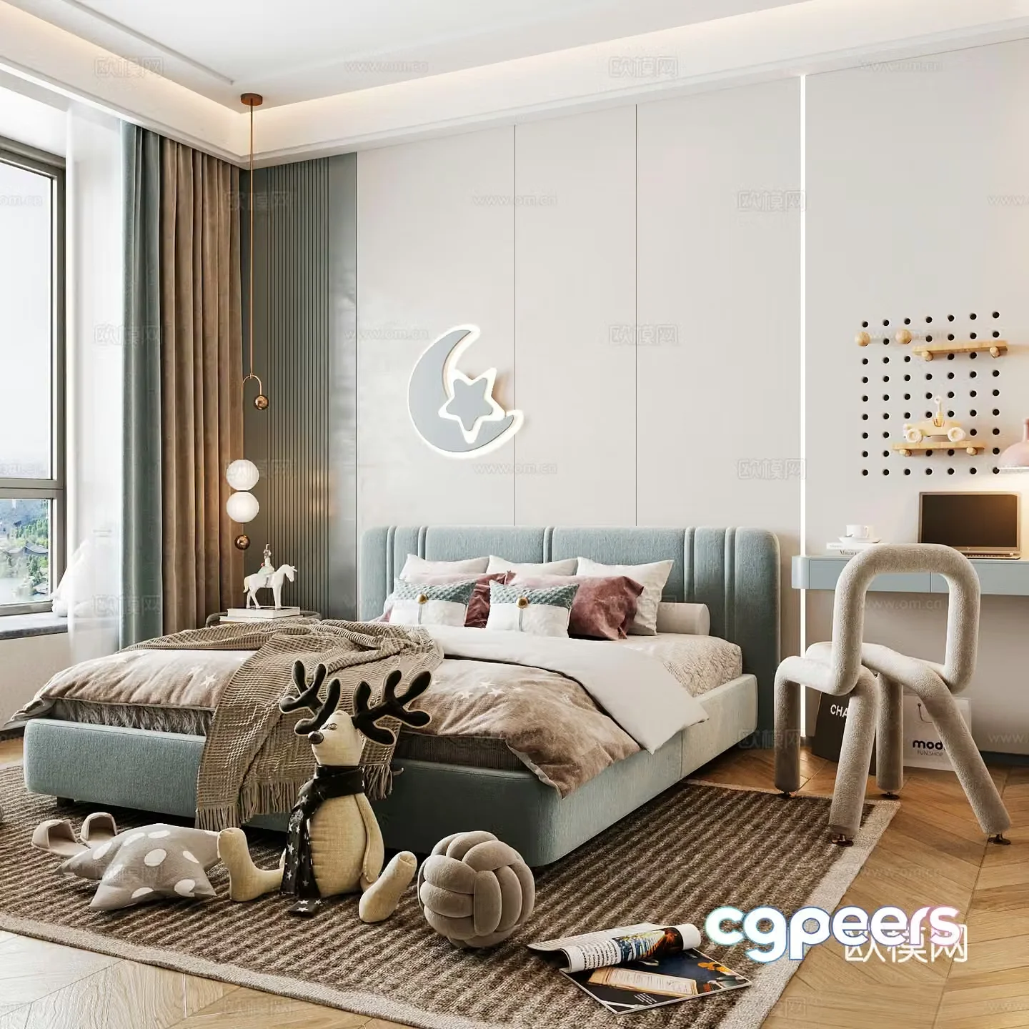 Modern children’s room boy’s room 3d model