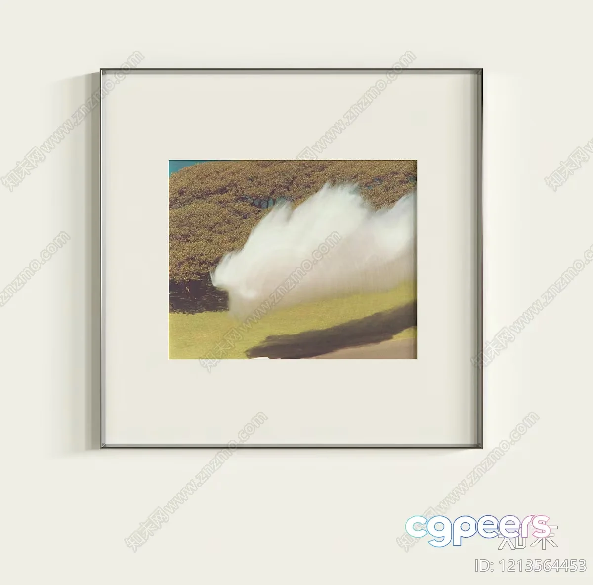 A Framed Picture Of A Mountainous Landscape 3D Model – 9889 – VRAY Render