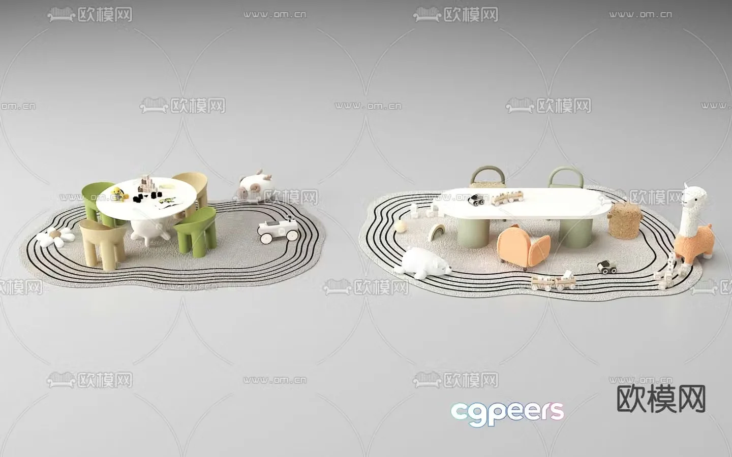 Children’s tables and chairs game tables and chairs 3d model