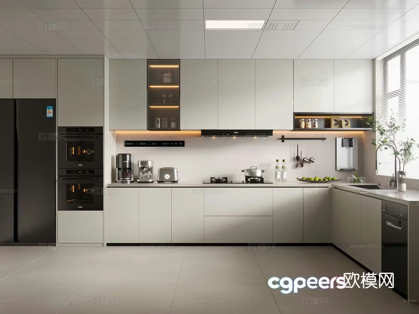 Modern kitchen kitchenware 3d model
