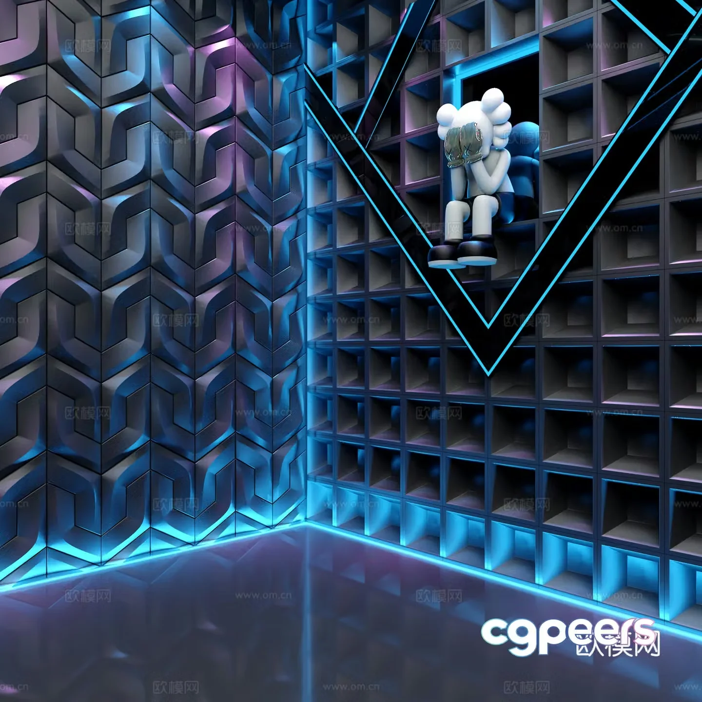 Live room background wall 3d model