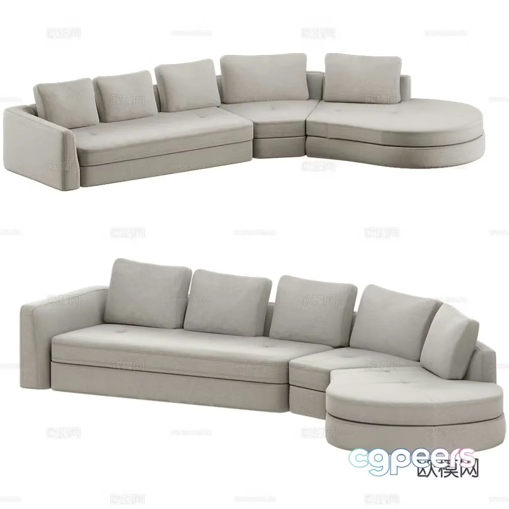 BoConcept Italian multi-person sofa curved sofa 3d model