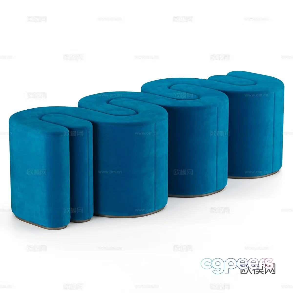 Modern light luxury sofa stool 3d model