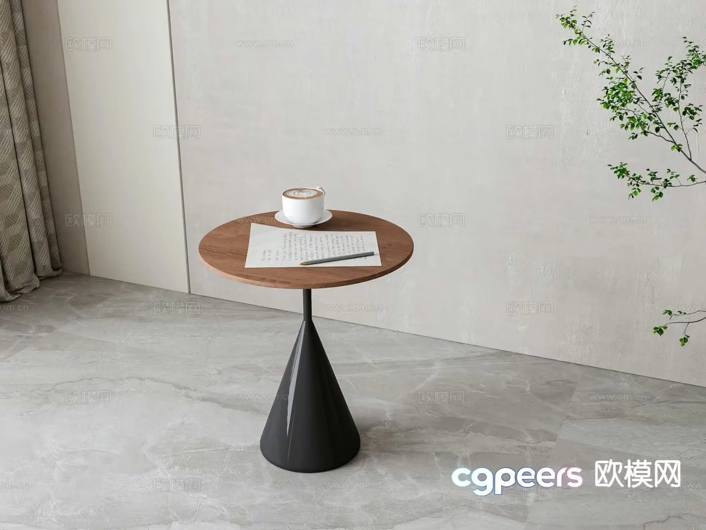 Modern side table corner table round table table table 3D model