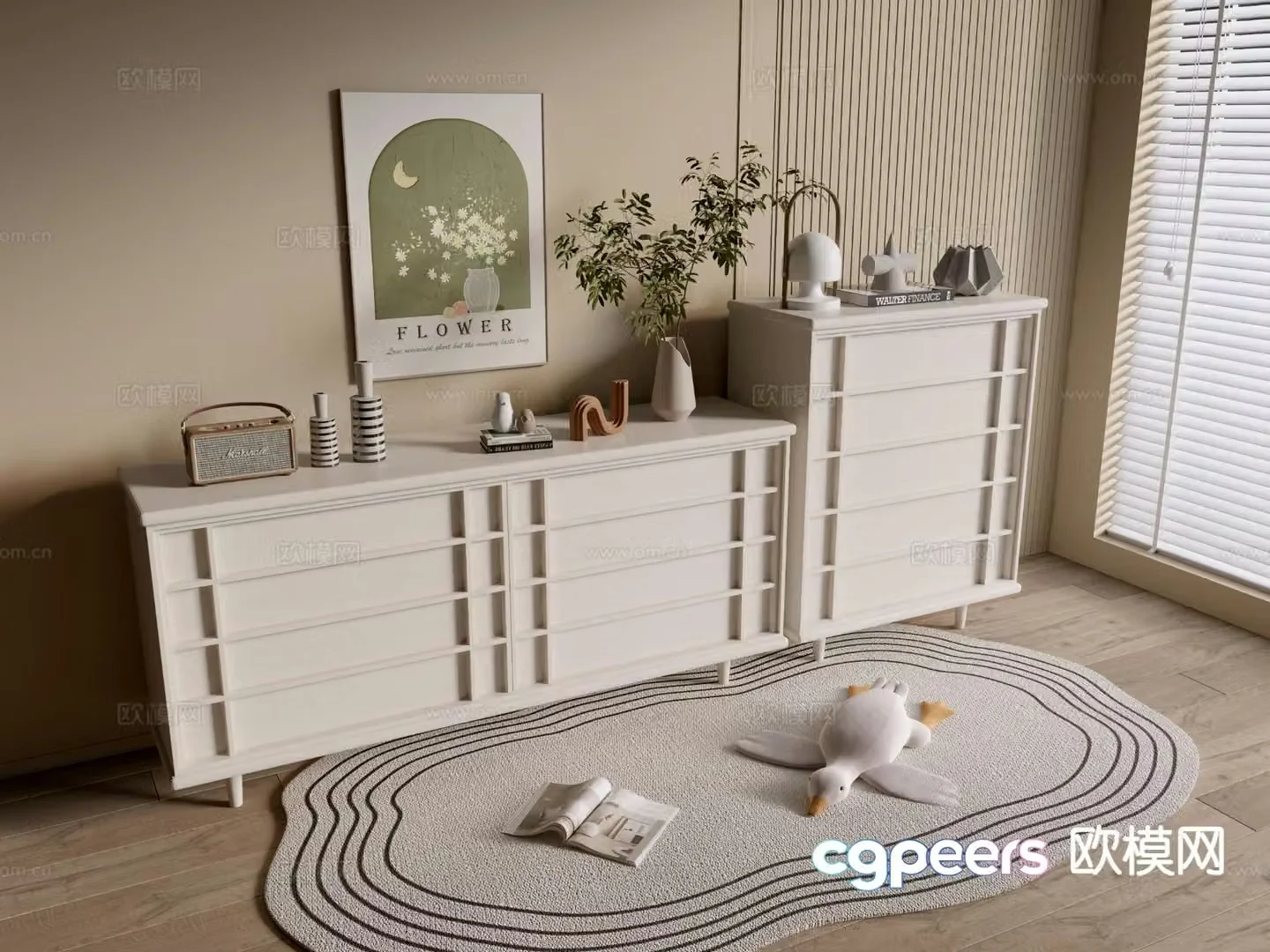 Modern entryway cabinet 3d model