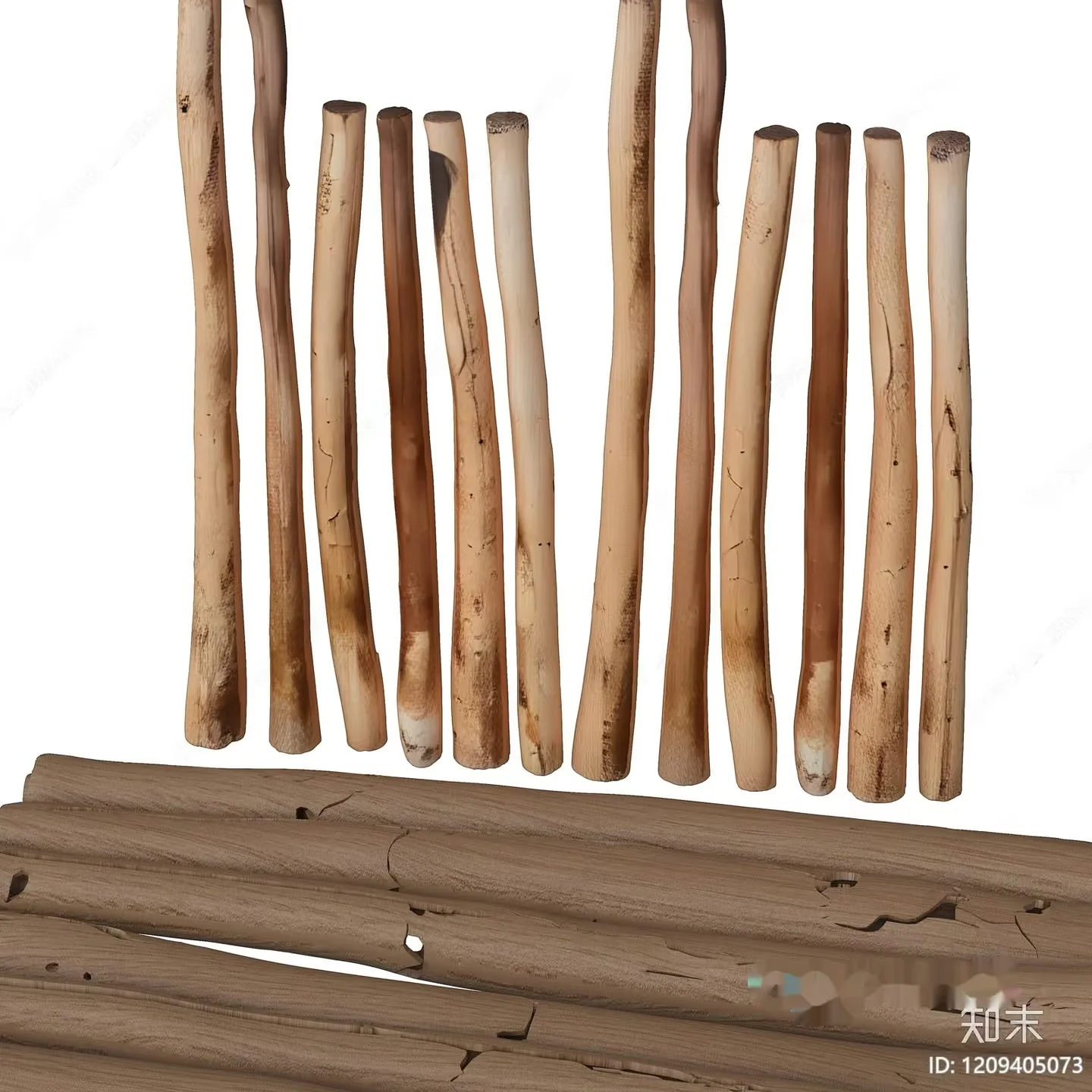 Wooden Sticks 3D Model – 11417 – VRAY Render