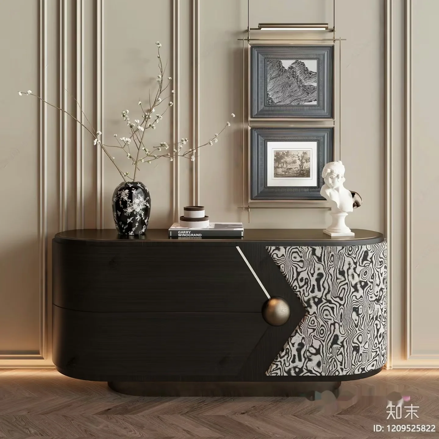 Modern Decorated Dresser 3D Model – 19749 – VRAY Render