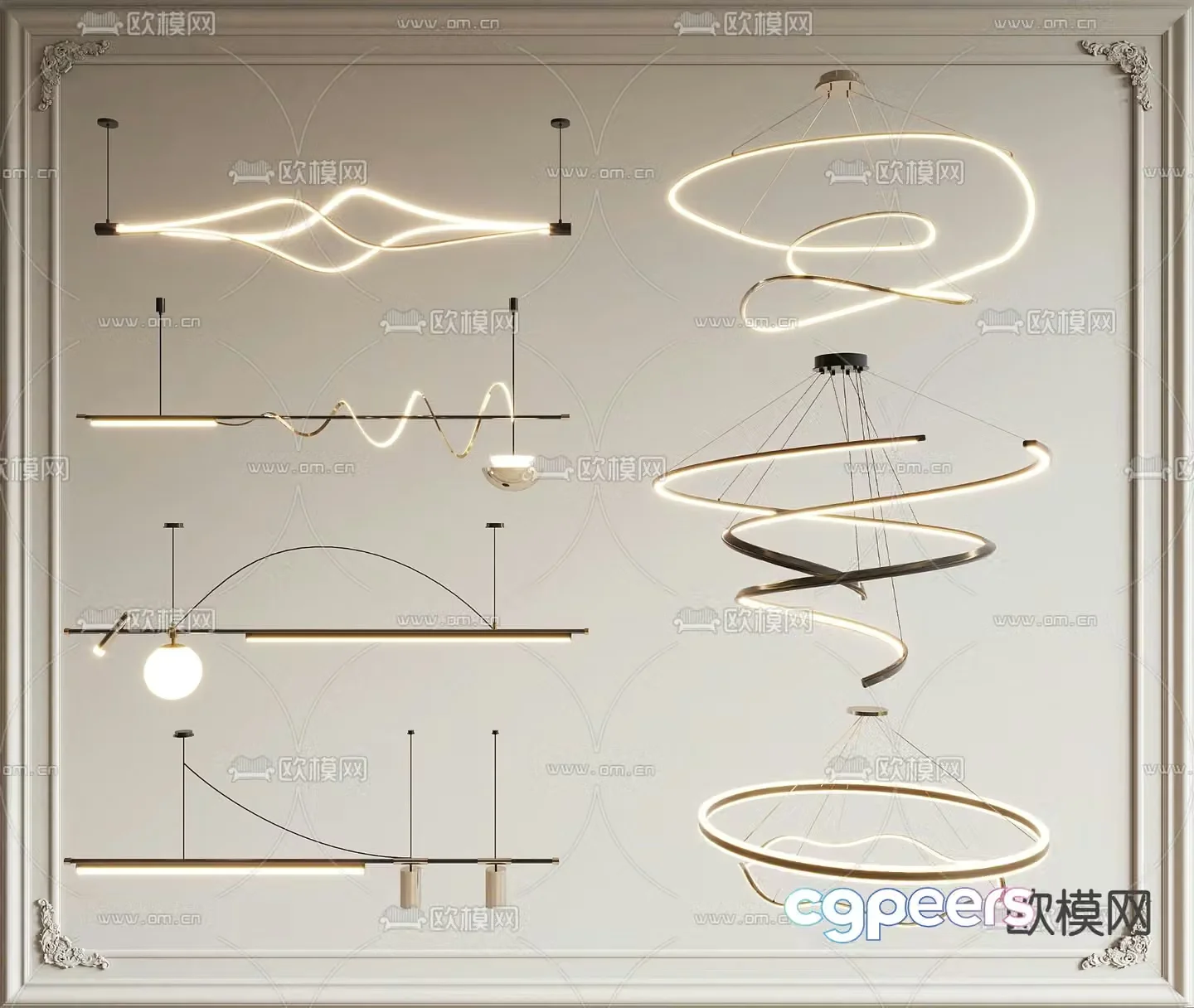 Hall chandelier light luxury chandelier 3d model
