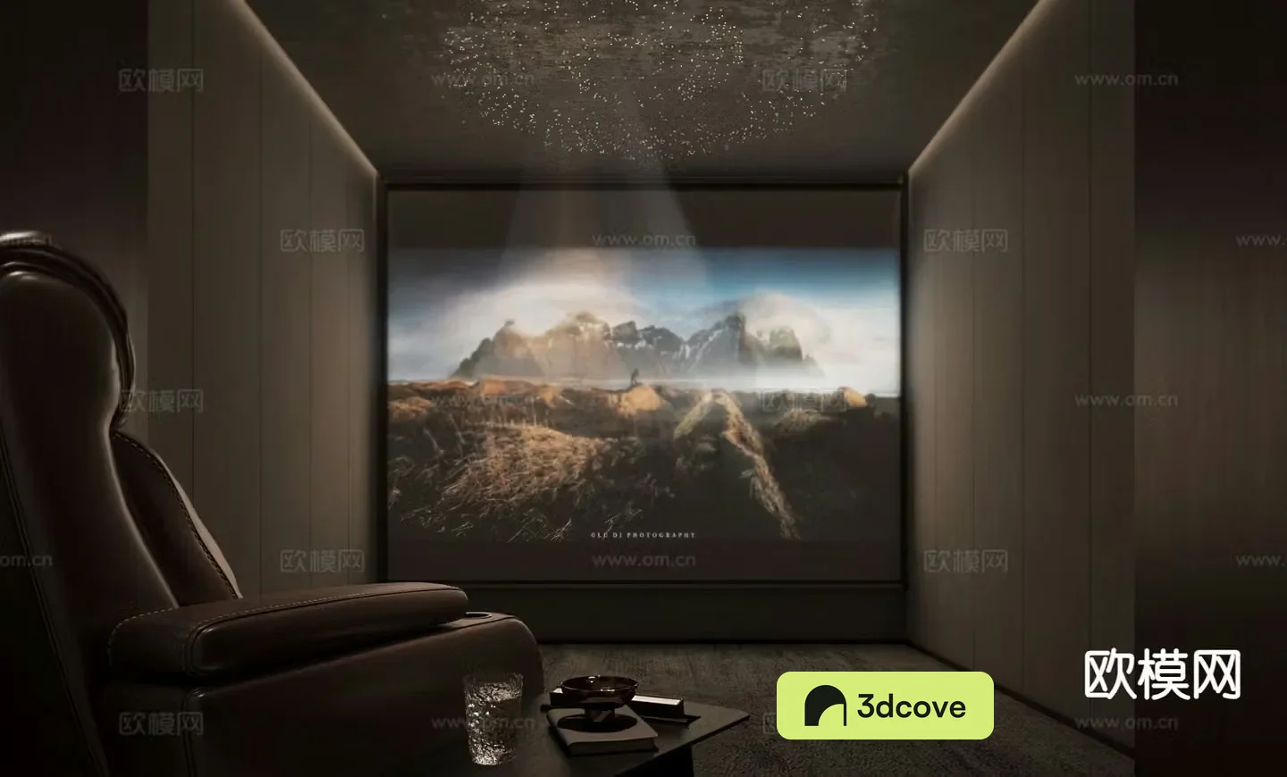Modern home theater screening room video room