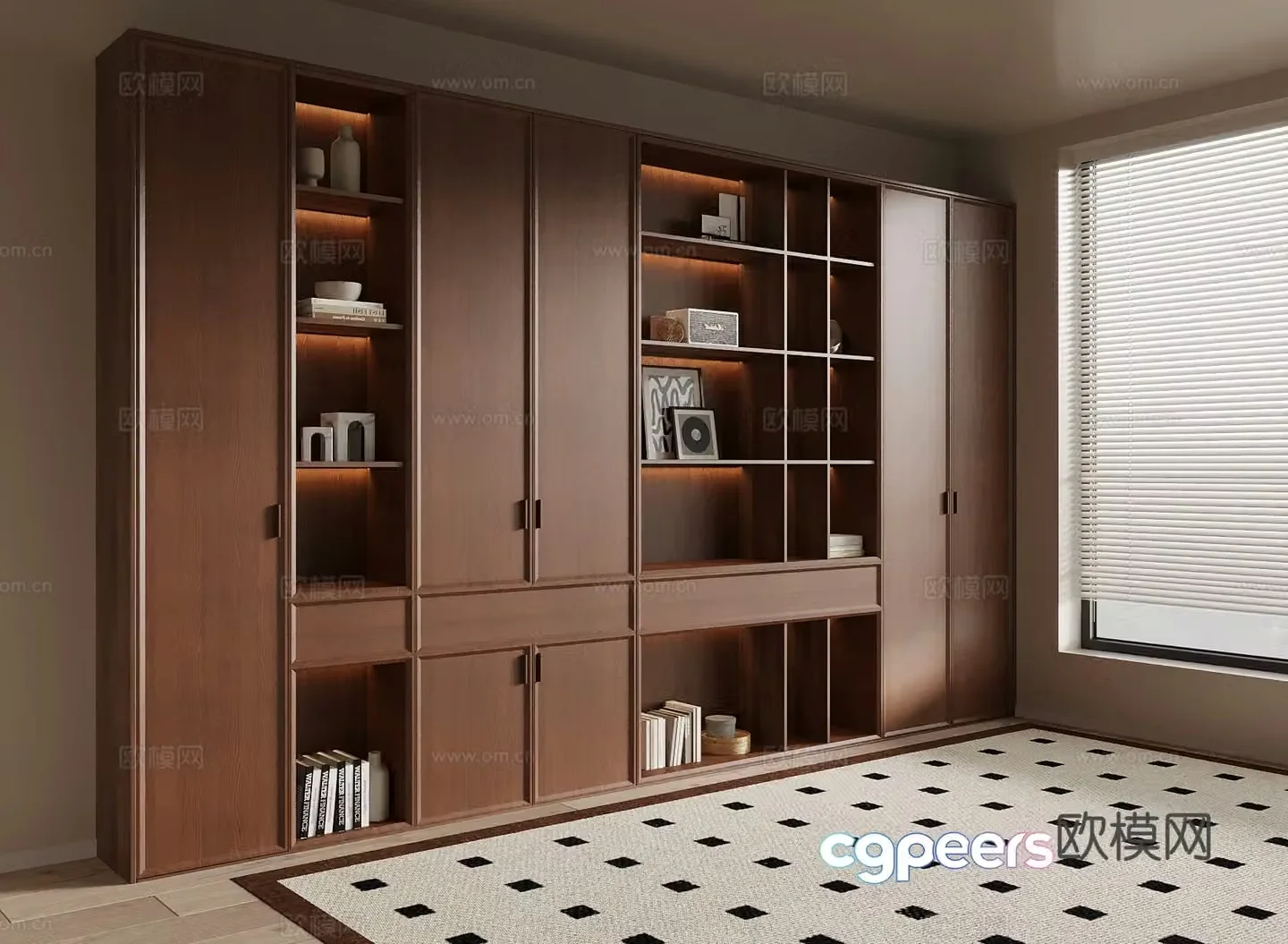 017 Bookcase Middle style bookcase 3D model