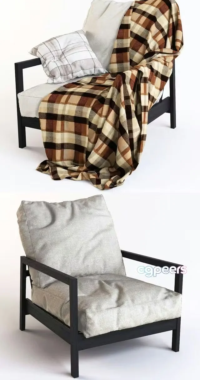 3ds Max Free – Armchair with plaid