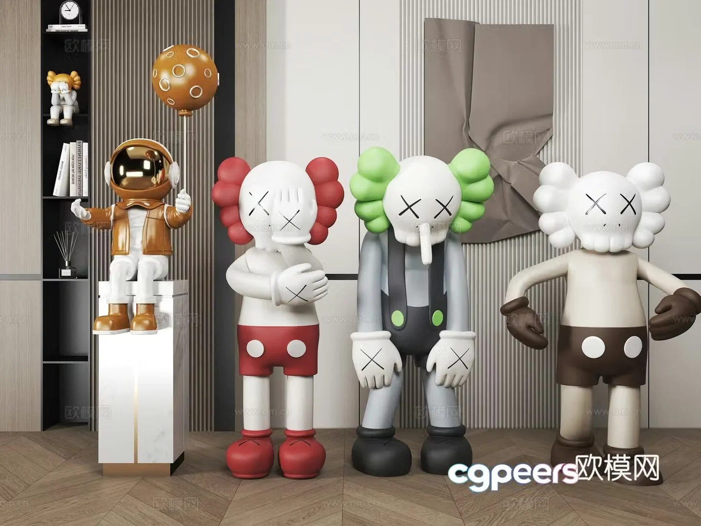 Violent Bear Doll Kaws Doll Modern Doll Ornaments Modern Sculpture Ornaments Cartoon 3D Model