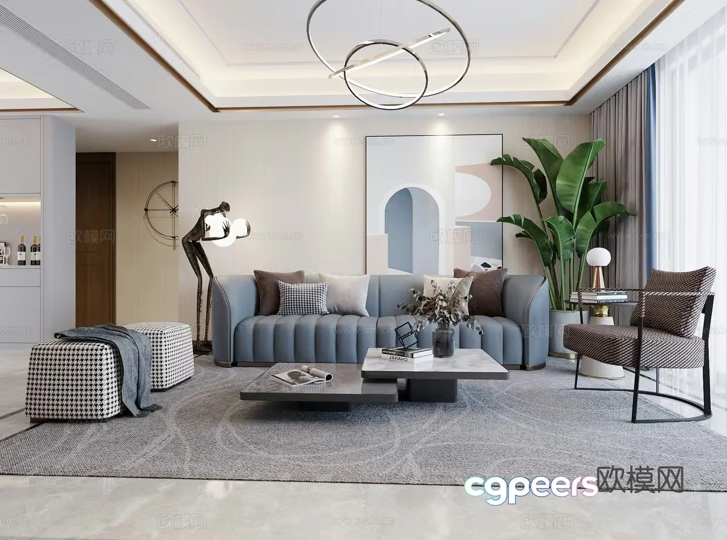 Modern living room 3d model