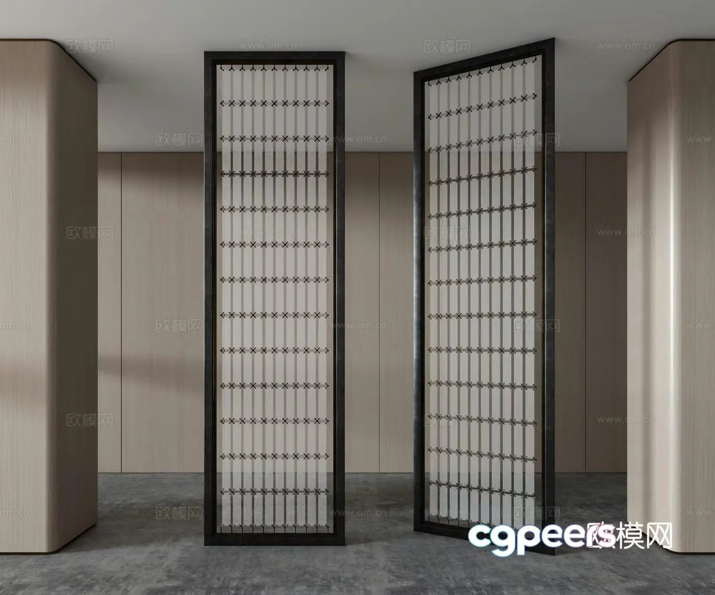 Glass stainless steel partition metal partition 3d model