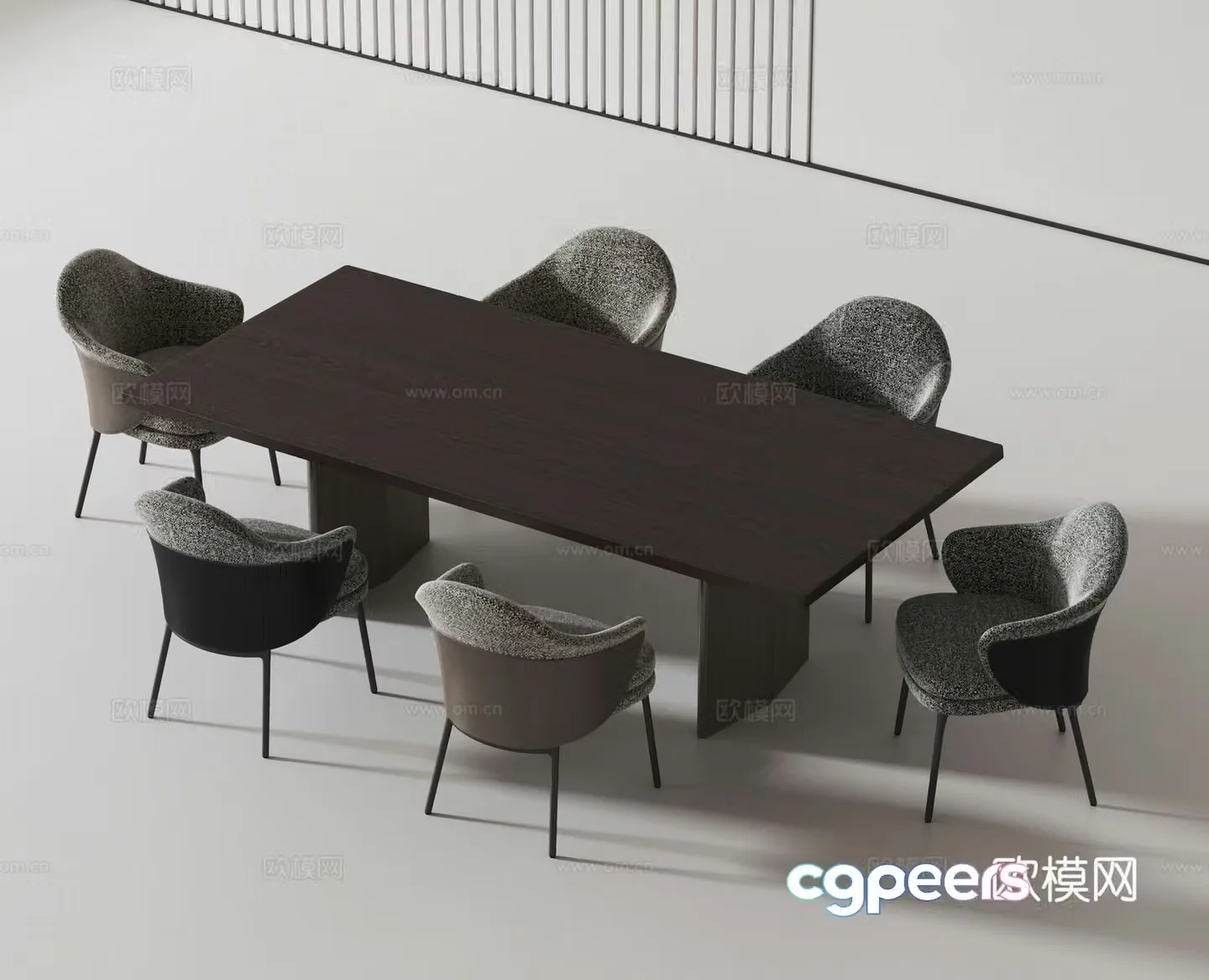 Modern dining table and chair 3d model