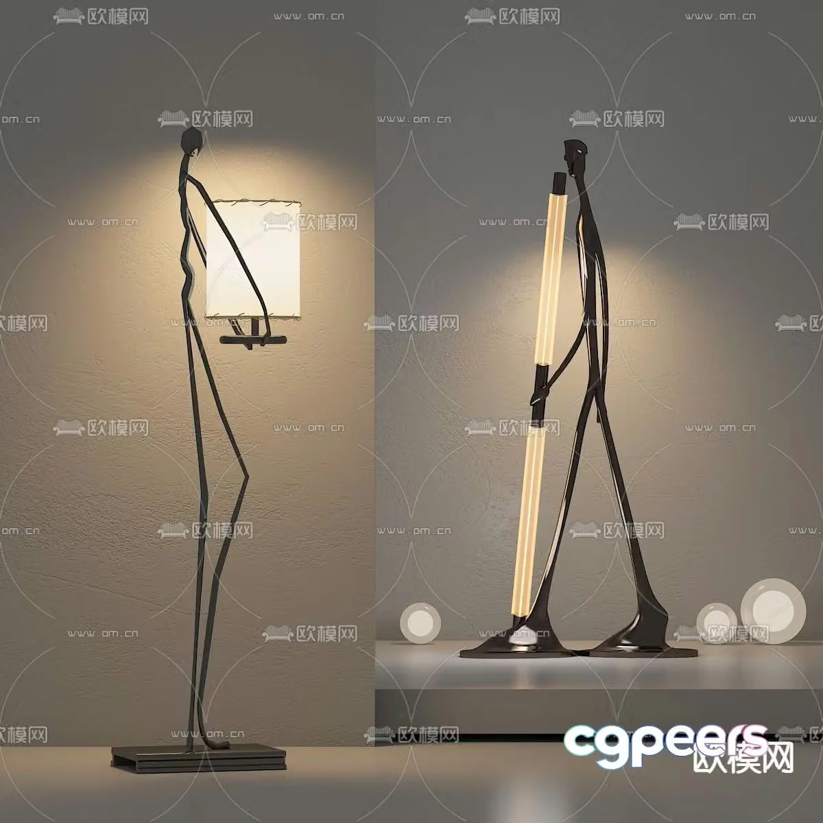 Humanoid floor lamp 3d model