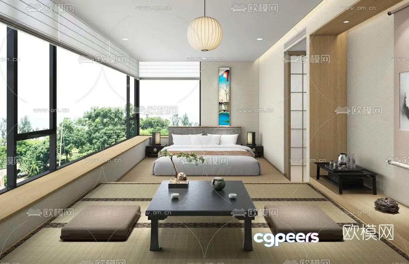 Japanese style hotel room 3d model