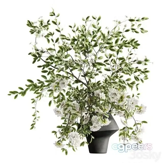 3ds Max Free – bouquet of twigs inserted into a clay pot 02