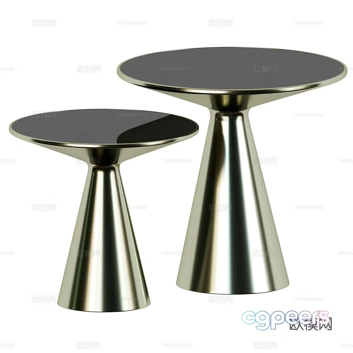 Light luxury side table round side table round side table bedside table sofa side table side table combination of metal 3D model
