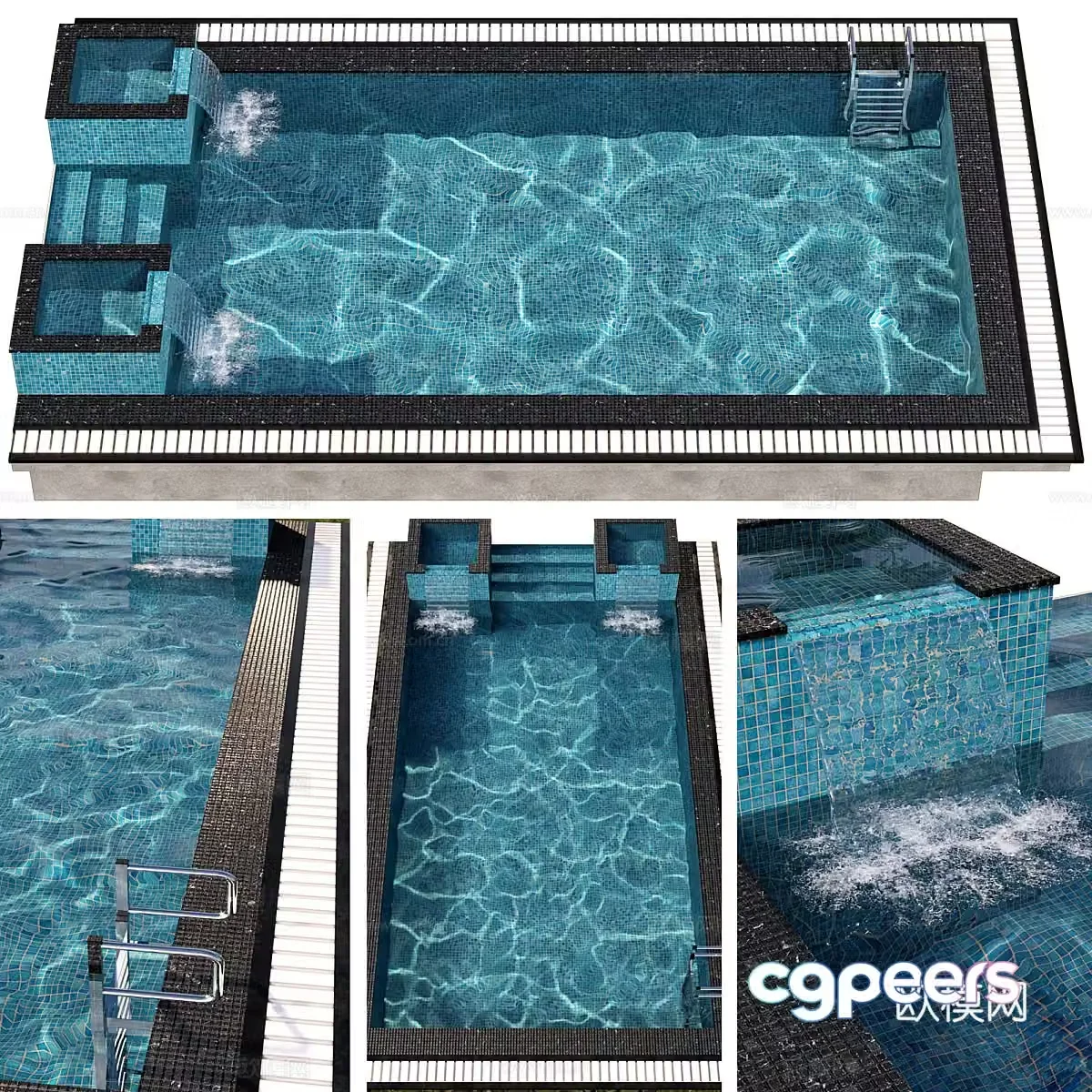 Modern swimming pool 3d model