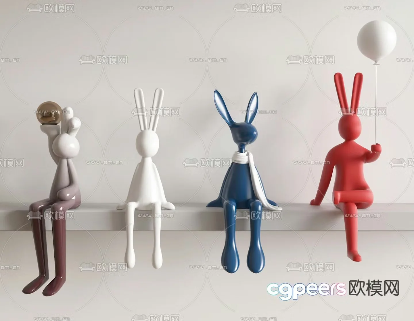 Rabbit sculpture cartoon sculpture 3d model