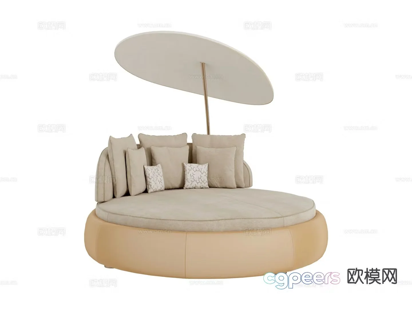 visionnaire light luxury round bed sofa bed 3d model