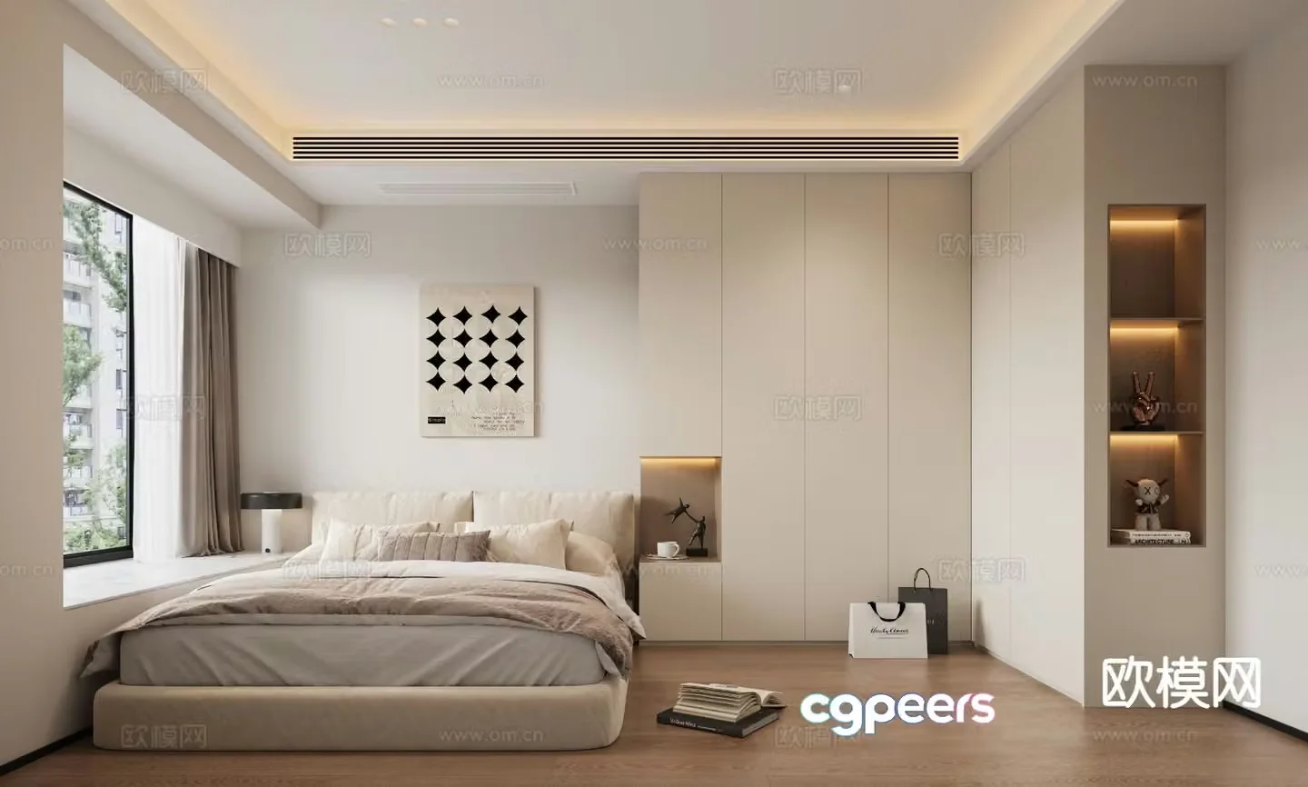 Modern bedroom master bedroom 3d model