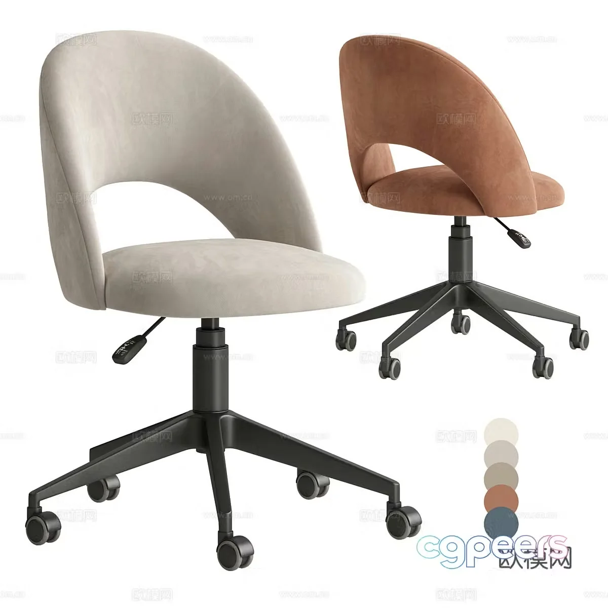 Creamy office chair 3d model