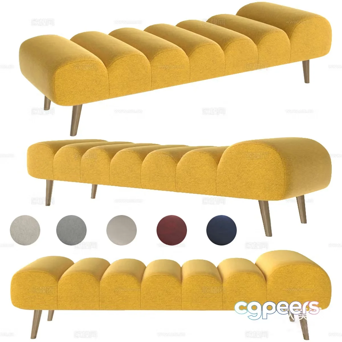 Caterpillar sofa bed 3d model