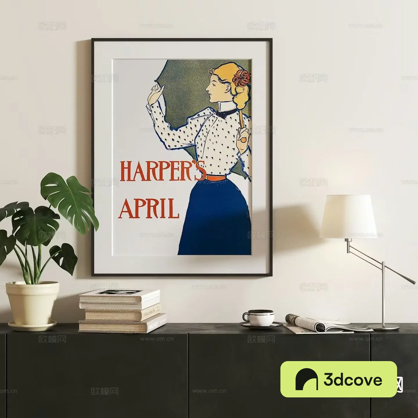 French retro hanging painting character hanging painting comic style