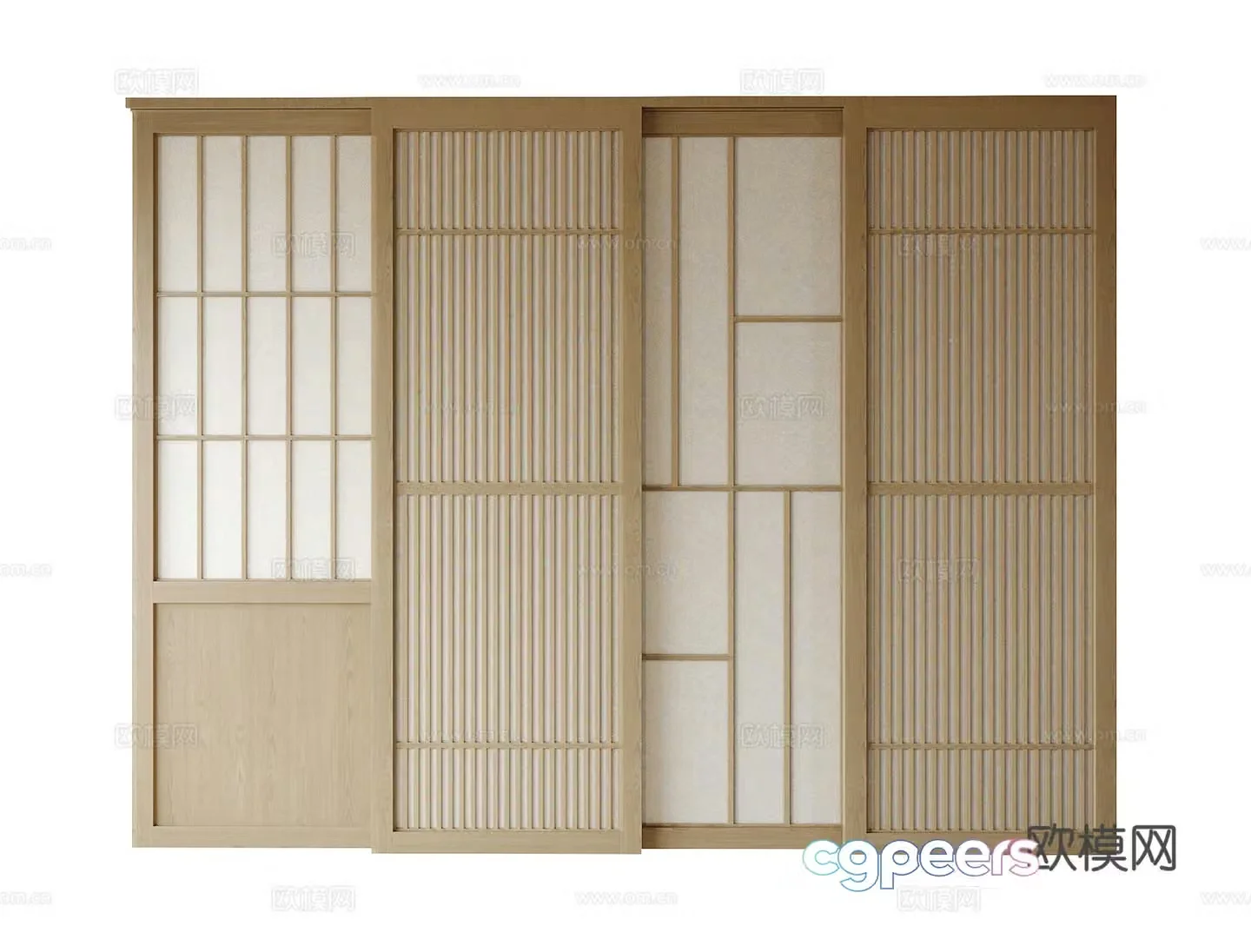 Japanese sliding door 3D model